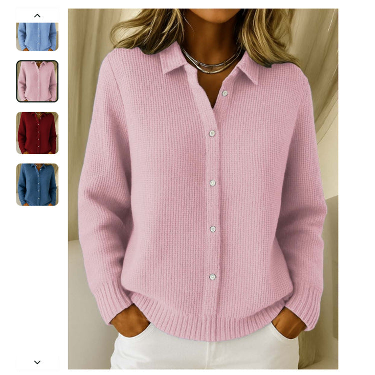 Cardigan chic en maille Envie coloris rose – vue de face