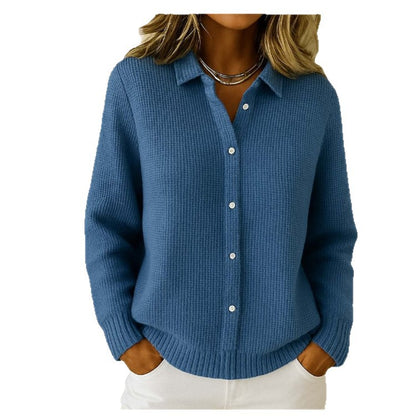 Cardigan chic en maille Envie coloris bleu foncé – vue de face