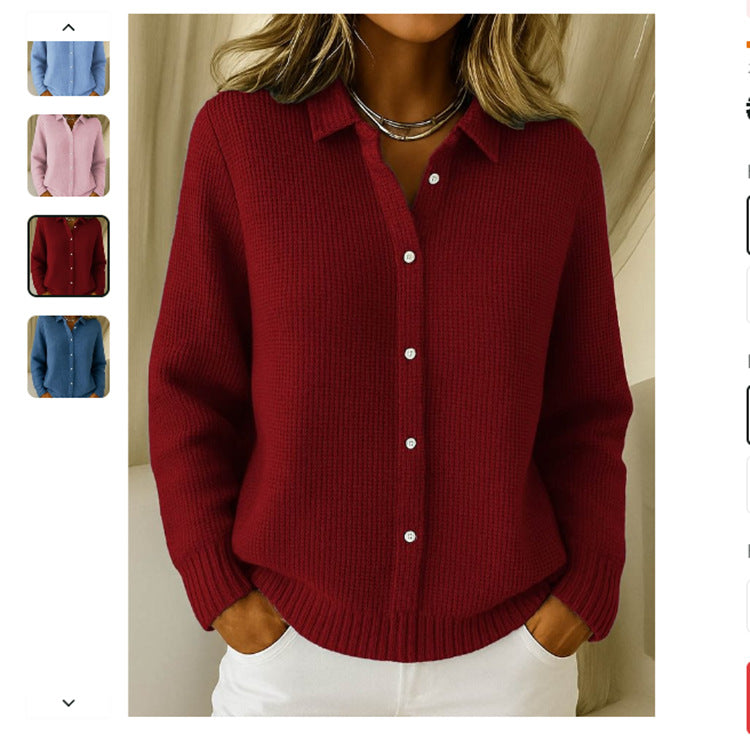 Cardigan chic en maille Envie coloris bordeaux – vue de face